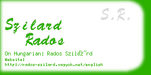 szilard rados business card